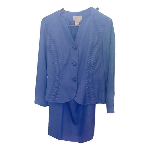 Pre-owned Adrianna Papell Silk Skirt Suit In Purple