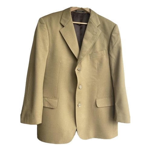 Pre-owned Burberry Wool Jacket In Yellow
