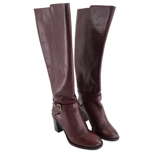 Pre-owned Fratelli Rossetti Leather Boots In Burgundy