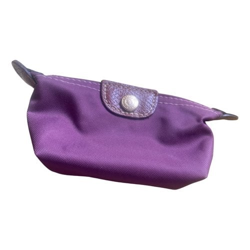 Pre-owned Longchamp Cloth Wallet In Purple