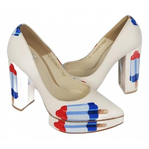 Pre-owned Pushbutton Cloth Heels In Other