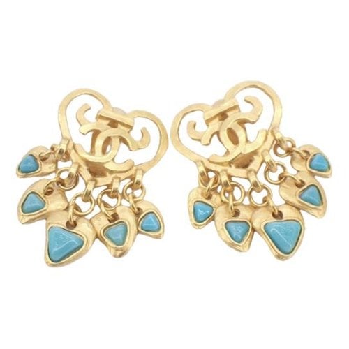 Pre-owned Chanel Earrings In Blue