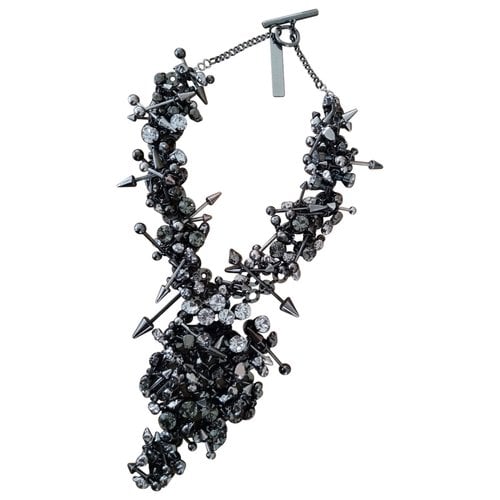Pre-owned Philipp Plein Long Necklace In Anthracite