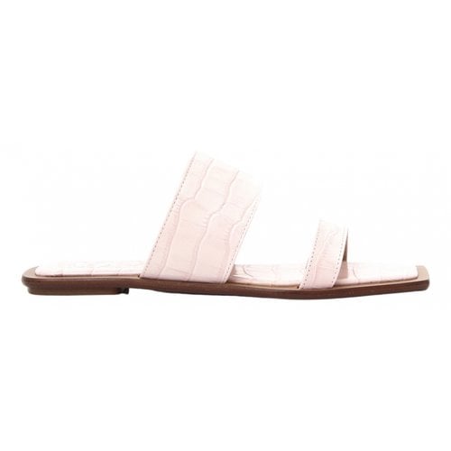 Pre-owned Max Mara Leather Mules In Pink