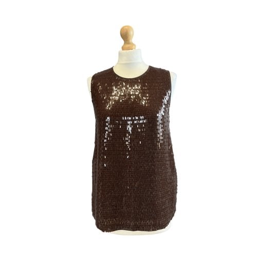 Pre-owned Max Mara Glitter Blouse In Brown