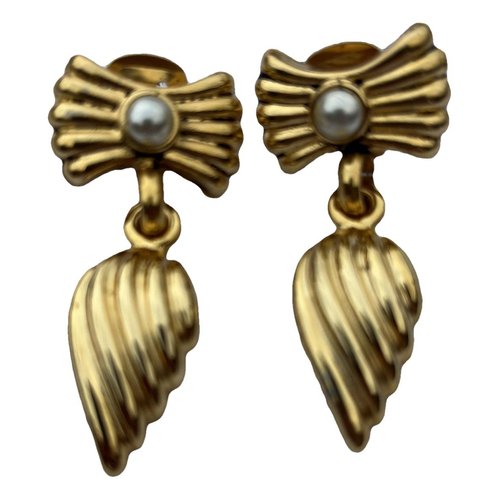 Pre-owned Giorgio Armani Earrings In Gold