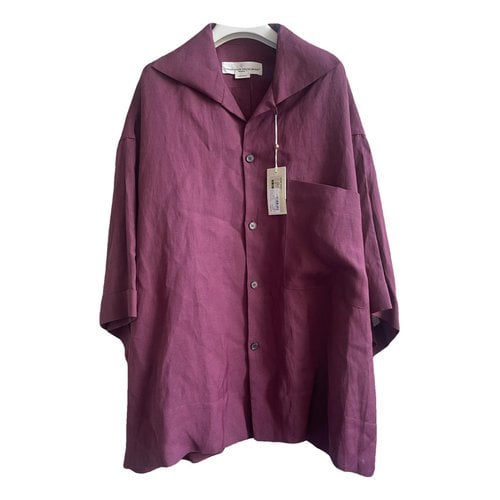 Pre-owned Golden Goose Linen Shirt In Purple