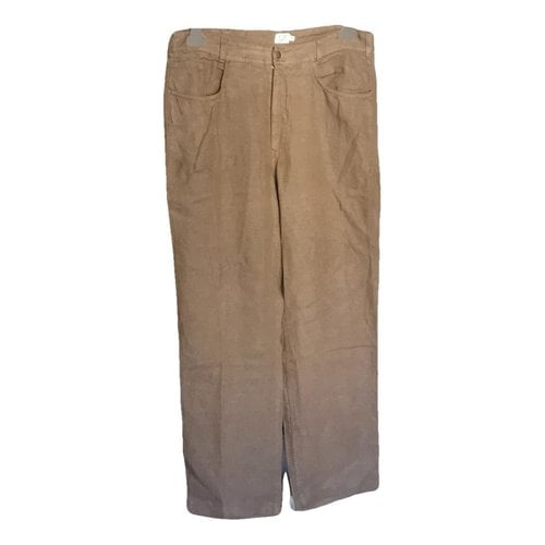 Pre-owned C.p. Company Linen Trousers In Brown