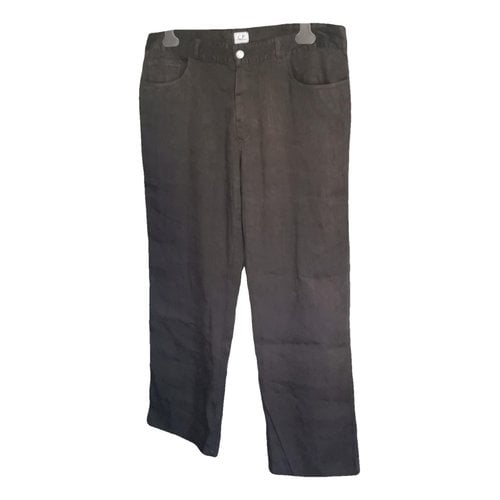 Pre-owned C.p. Company Linen Trousers In Anthracite