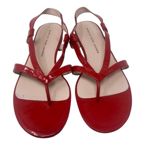 Pre-owned Marc By Marc Jacobs Patent Leather Sandal In Red
