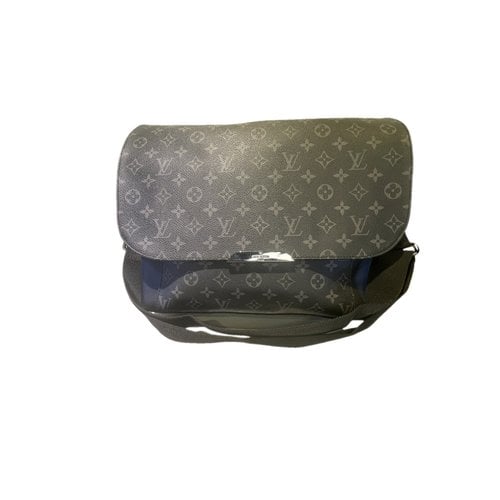 Pre-owned Louis Vuitton Voyager Cloth Travel Bag In Black