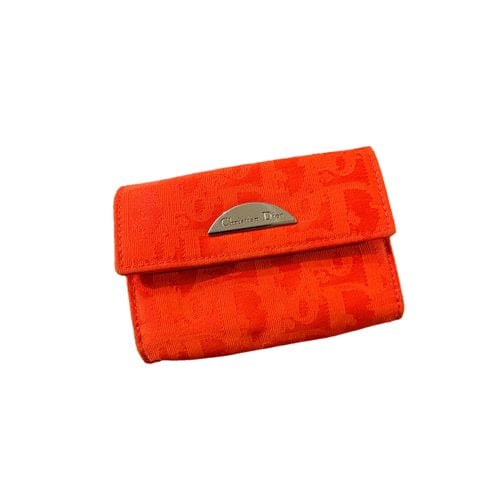 Pre-owned Dior Cloth Wallet In Orange