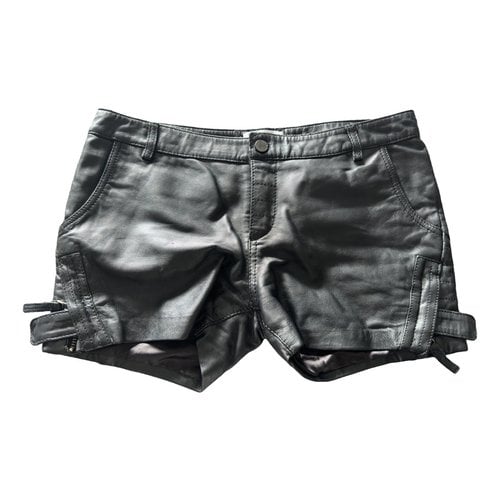 Pre-owned Zadig & Voltaire Leather Shorts In Black