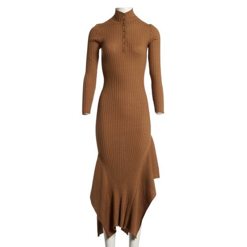 Pre-owned Stella Mccartney Wool Maxi Dress In Brown