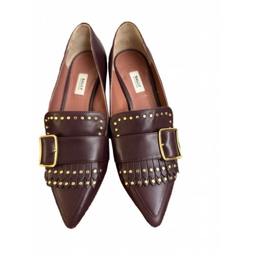 Pre-owned Bally Leather Heels In Burgundy