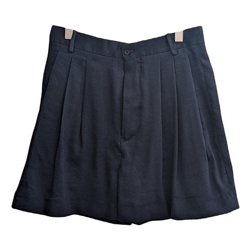 Pre-owned Hed Mayner Linen Short In Navy