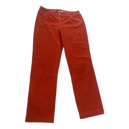 Pre-owned Courrèges Straight Pants In Orange