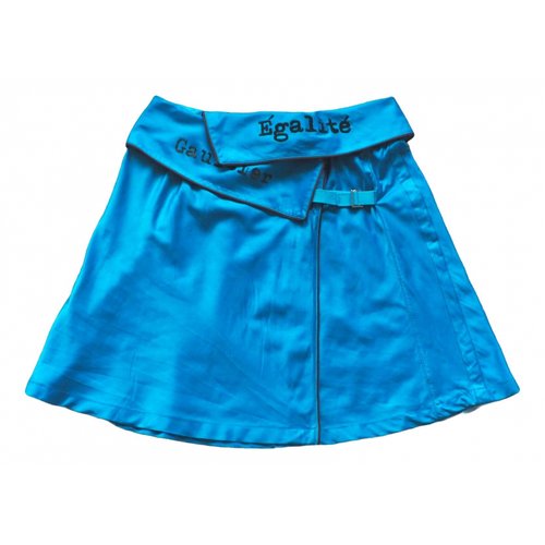 Pre-owned Jean Paul Gaultier Silk Mid-length Skirt In Blue