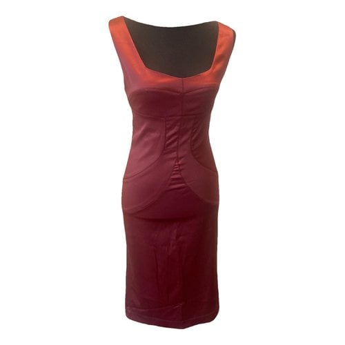 Pre-owned Just Cavalli Mid-length Dress In Burgundy