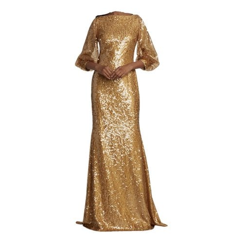 Pre-owned Badgley Mischka Maxi Dress In Gold