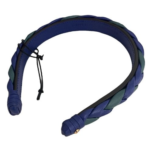 Pre-owned Gucci Bamboo Leather Hair Accessory In Blue
