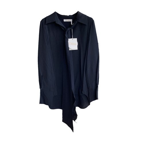 Pre-owned Chloé Silk Blouse In Navy