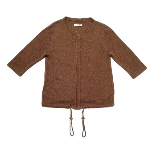 Pre-owned Max & Moi Silk Cardigan In Brown