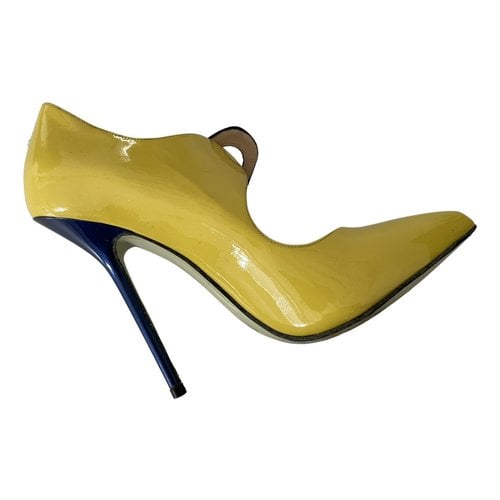 Pre-owned Giannico Leather Heels In Yellow