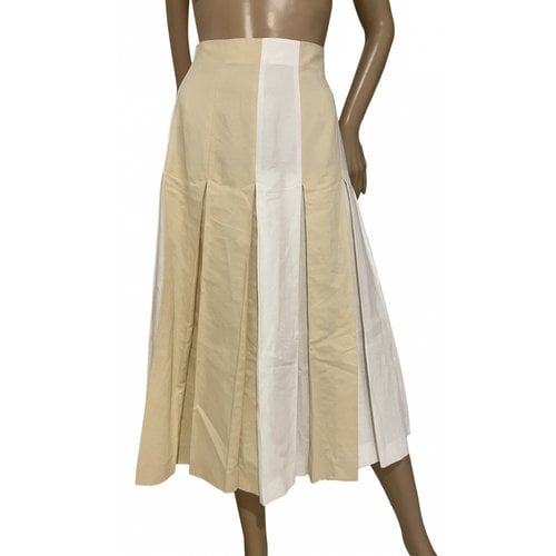 Pre-owned Max Mara Maxi Skirt In White