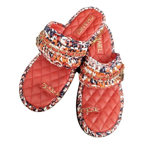 Pre-owned Chanel Sandal In Red