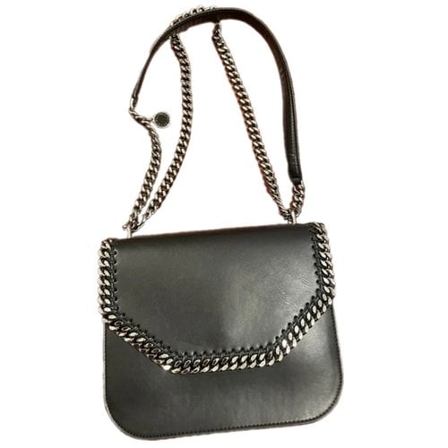Pre-owned Stella Mccartney Falabella Box Leather Crossbody Bag In Black