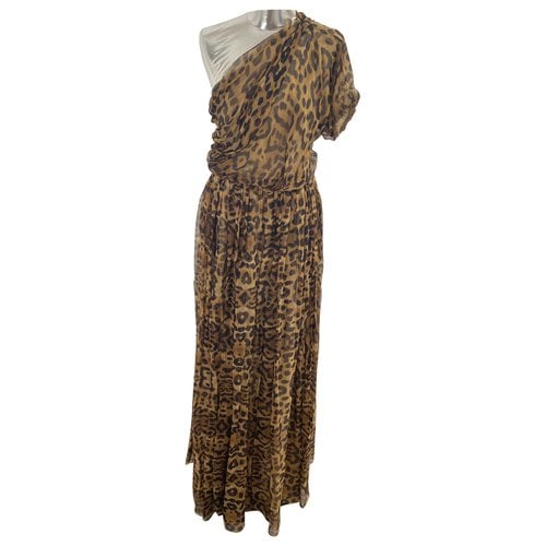 Pre-owned Giambattista Valli Silk Dress In Brown
