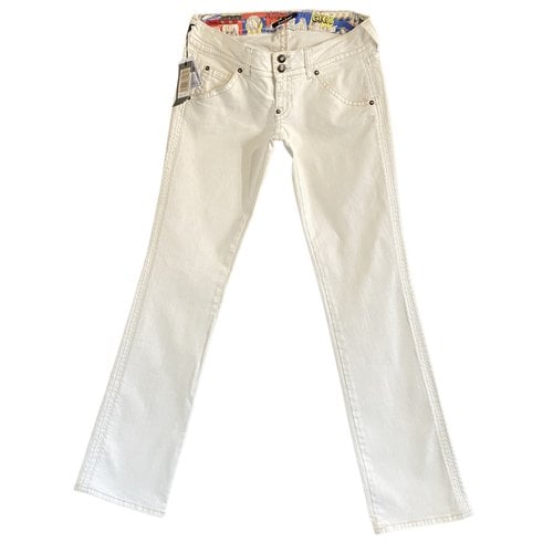 Pre-owned Guess Straight Jeans In White