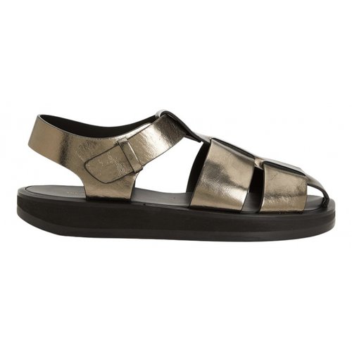 Pre-owned The Row Leather Sandal In Silver