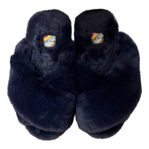 Pre-owned Paul Smith Faux Fur Sandal In Navy