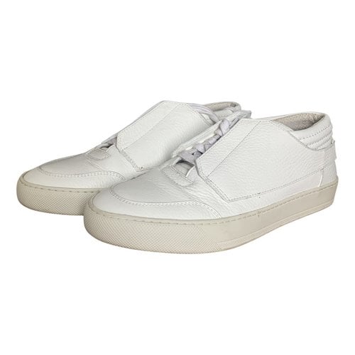 Pre-owned Helmut Lang Leather Low Trainers In White