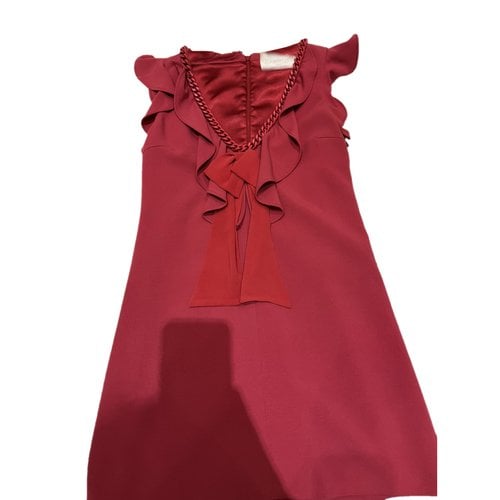 Pre-owned Elisabetta Franchi Mini Dress In Burgundy