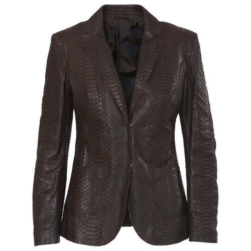 Pre-owned Fratelli Rossetti Leather Jacket In Brown