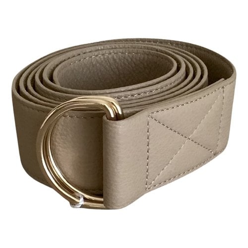 Pre-owned Max Mara Leather Belt In Beige
