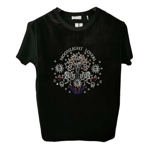 Pre-owned Sandro Velvet T-shirt In Black
