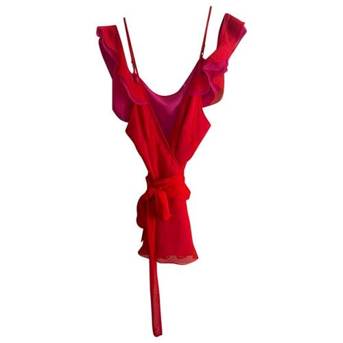 Pre-owned Diane Von Furstenberg Silk Camisole In Red