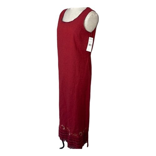Pre-owned Graff Linen Maxi Dress In Red