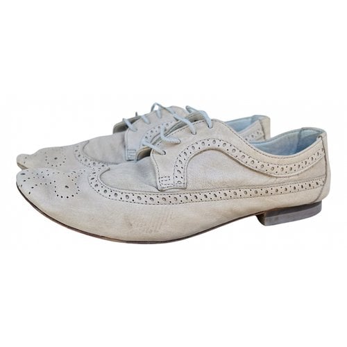Pre-owned Gallucci Leather Lace Ups In Beige
