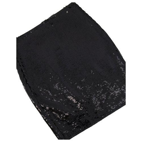 Pre-owned Saint Laurent Glitter Mini Skirt In Black