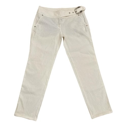 Pre-owned Roberto Cavalli Chino Pants In White