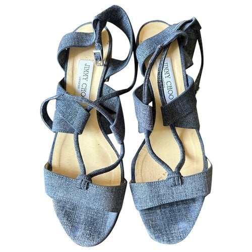 Pre-owned Jimmy Choo Cloth Sandals In Blue