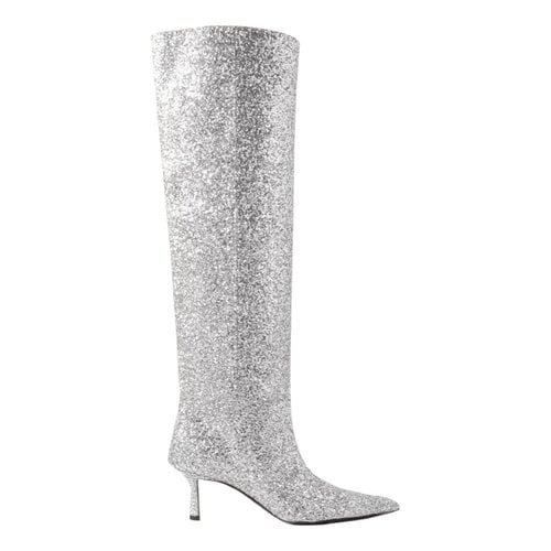 Pre-owned Alexander Wang Leather Boots In Silver