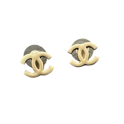 Pre-owned Chanel Ceramic Earrings In Yellow