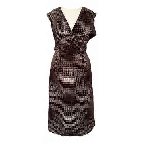 Pre-owned Joseph Silk Mid-length Dress In Brown