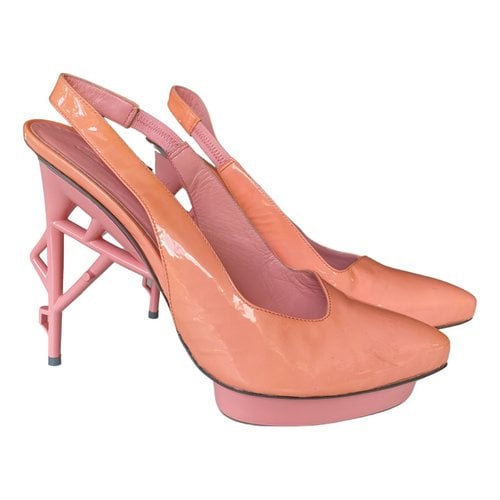 Pre-owned Jil Sander Patent Leather Sandals In Pink